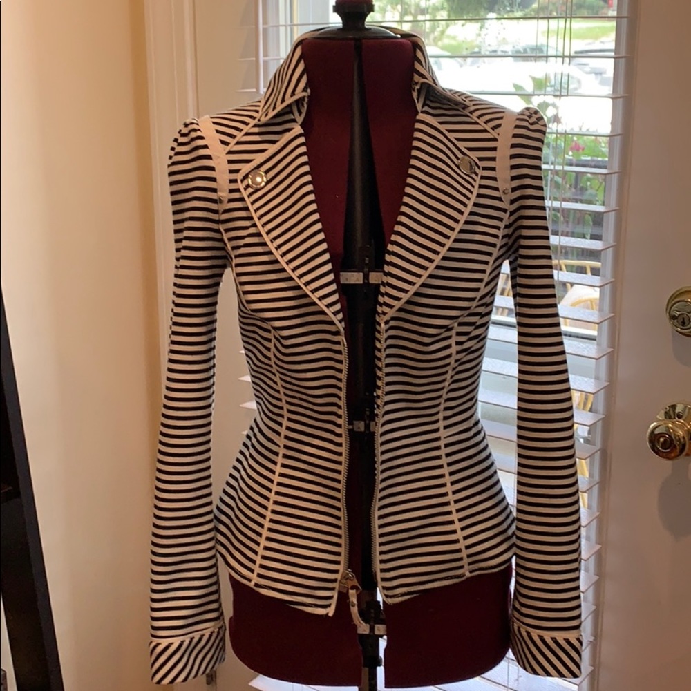 WHBM Knit stripe blazer